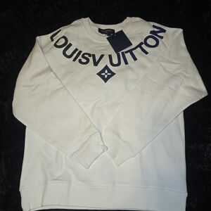 Louis Vuitton White and Black Crewneck Sweatshirt